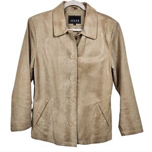 Vintage Adler Collection Leather Jacket Snakeskin Print Women's Size Medium